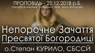 22.12.2018 р.Б. • НЕПОРОЧНЕ ЗАЧАТТЯ ПРЕСВЯТОЇ БОГОРОДИЦІ - ГОДИНА ЛАСК • о.Степан КУРИЛО, СБССЙ