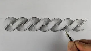 How to Draw and Shade 2 Cord Celtic Knot Braid 4/12~ Drawing Celtic Knot Course
