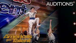 Blue Tokyo: Dancing Acrobats Wow Judges With Innovative Performance - America's Got Talent 2018