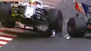 Massive Crash from Charles Leclerc to Brandon Hartley in Monaco GP 2018