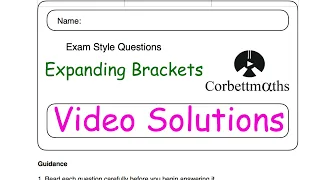 Expanding Brackets Answers - Corbettmaths