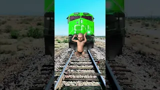 Train vs car & Cartoon dancing,funny Vfx Video #shorts #youtube#trending
