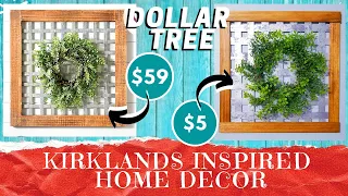 DIY DOLLAR TREE High End Dupe | KIRKLAND's Wood Frame Wreath Home Decor | Look For Less | Metal Look