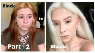 Bleaching my hair at home | BLACK to BLONDE | Part 2