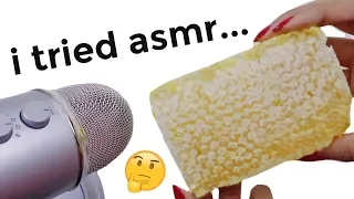 I TRIED ASMR | eating raw honeycomb, slime, sticky & crunchy sounds