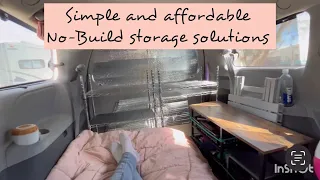 No-Build Minivan Camper Van Tour 11 / Adjustable Shelves are a must #vanlife #campervan #toyota