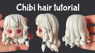 How to make hair using clay │ Doll clay hair tutorial │ Chibi hair tutorial
