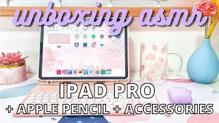 Ipad Pro [M1 Chip 11inches] 2021 + Apple Pencil & Accessories Unboxing | ASMR + MUSIC