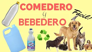 Como Hacer COMEDERO y BEBEDERO Para MASCOTAS Con MATERIAL RECICLADO