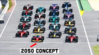 Ferrari F1 2050 Concept vs All F1 2022 Cars - Monza GP