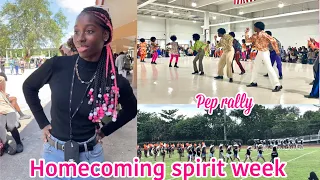 Homecoming spirit week || dressing up, performances, and pep rally