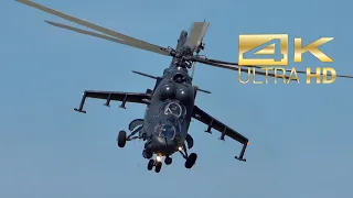 (4K) Mil Mi-24P Mi-35 P Hungarian Air Force flying Display RAF Fairford RIAT 2022 AirShow 331