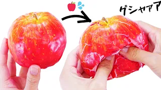 【ASMR】りんごを潰す🍎✊💦　石膏クレイクラッキング【音フェチ】