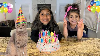Happy Birthday Cake to our Cat with Deema and Sally