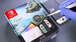 Nintendo Switch OLED Legend of Zelda Tears of the Kingdom Special Edition Unboxing - ASMR