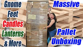 Unboxing a Massive Pallet Bigger Than Me! We found Gnome Shoes, Candles, Lanterns & More!