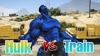 Can Hulk Stop the Train - HULK vs TRAIN GTA 5