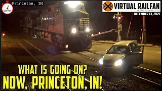 WHAT IS GOING ON?  NOW A CAR ON THE TRACKS AT PRINCETON, IN!!! "BOING TIME AGAIN!" 12/13/2021