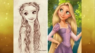 Диснеевские персонажи на ПЕРВЫХ ЭСКИЗАХ (Disney's characters on their first sketches)