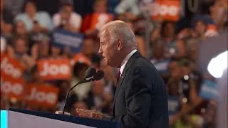 Vice President Joe Biden delivers passionate speech at the DNC