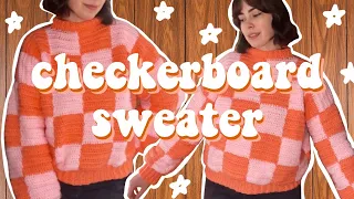 How to Crochet a Checkerboard Sweater!