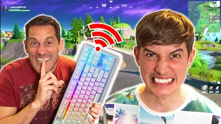 TROLLING with Wireless Keyboard PRANK on Kid! - Fortnite Challenge