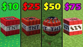 minecraft for 0$ vs 10$ vs 25$ vs 50$ vs 100$