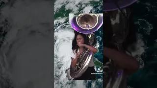 Don’t worry guys, Bianca’s got this #idalia #hurricane #sousaphone #brassband