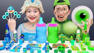 Blue Food vs Green Food Challenge 그린 블루 푸드 챌린지 Elsa Frozen vs Hulk Mukbang COMY VLOG 코미 브이로그