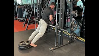 Smith machine 45 degree back extensions