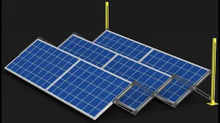Solar Panels Folding and Unfolding Mechanism using Scissors Links, SolidWorks.