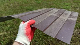 Decorative bricks from trimming metal slate, a smart idea with your own hands !!!