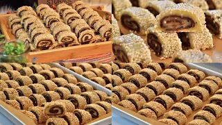 الذ وأطيب مقروطه.. كليجه التمر بالسمسم..  رول الكعك مع اسرار نجاح الوصفه Makrota, Biscuit roll