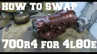 Swapping a 700r4 for a 4L80e transmission in my diesel suburban.