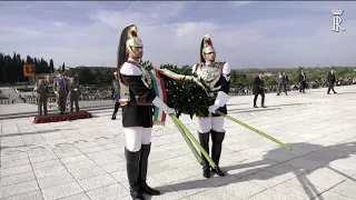 Mattarella  depone una corona al Sacrario Militare di Redipuglia