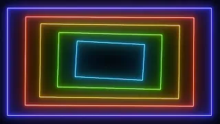 🌈🎶 Neon Rainbow Frame Lines Retro Abstract VJ Loop Video Background for Edits