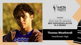 Thomas Weatherall (Heartbreak High) wins Best Supporting Actor in a Drama | 2022 AACTA Awards