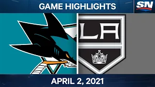 NHL Game Highlights | Sharks vs. Kings – Apr. 02, 2021