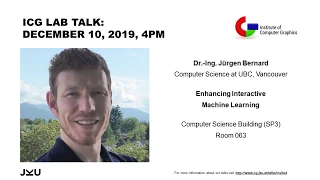 ICG JKU Linz Lab Talk: "Enhancing Interactive Machine Learning", Jürgen Bernard, UBC, Vancouver