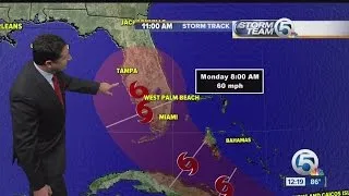 Tropical Storm Erika Friday Noon update: Track shifts up west coast