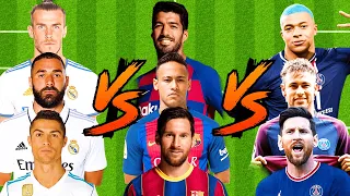 Messi-Neymar-Suarez VS Bale-Benzema-Ronaldo VS Mbappe-Neymar-Messi💥 ULTIMATE comparison🔥