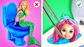 ¡La Sirena Se Está Escondiendo En El INODORO! || ¡Trucos Creativos Para El Inodoro De Sirena!