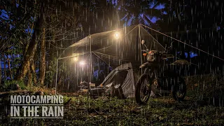 SOLO MOTOCAMPING IN THE RAIN / RAINY SEASON / SILENT VLOG / SOUNDS OF NATURE / FIRE MAPLE