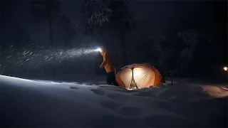 Beware of heavy snow | Tent buried in snow after sleeping | South Korea camping