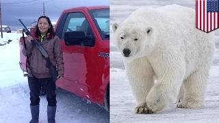 Polar bear break-in: Patrol officer Ruby Kaleak chases away giant polar bear in Alaska