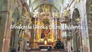 Beautiful interior decoration of the Annakirche (Anne's Church) in Vienna