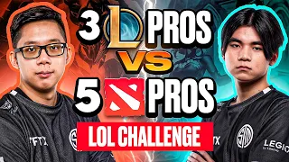 Can 5 DOTA Pros Beat 3 League Pros in League Of Legends? | TSM League Vs DOTA 2