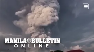 The Taal Volcano is seen spewing ashes after it erupted Sunday afternoon.