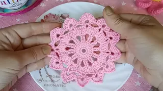 How to crochet small doily. Crochet tutorial DIY / Мини салфетка крючком
