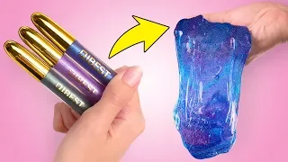 🚀🌌 Un efecto galáctico al mezclar maquillaje, brillo y un slime